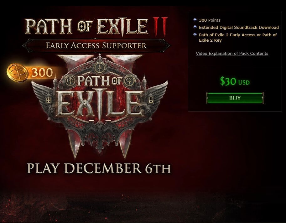 poe 2 supporter pack 30